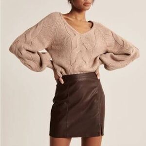 Abercrombie brown leather skirt
